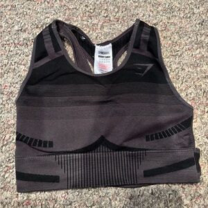 Gymshark Gray and Black Sport Bra Top